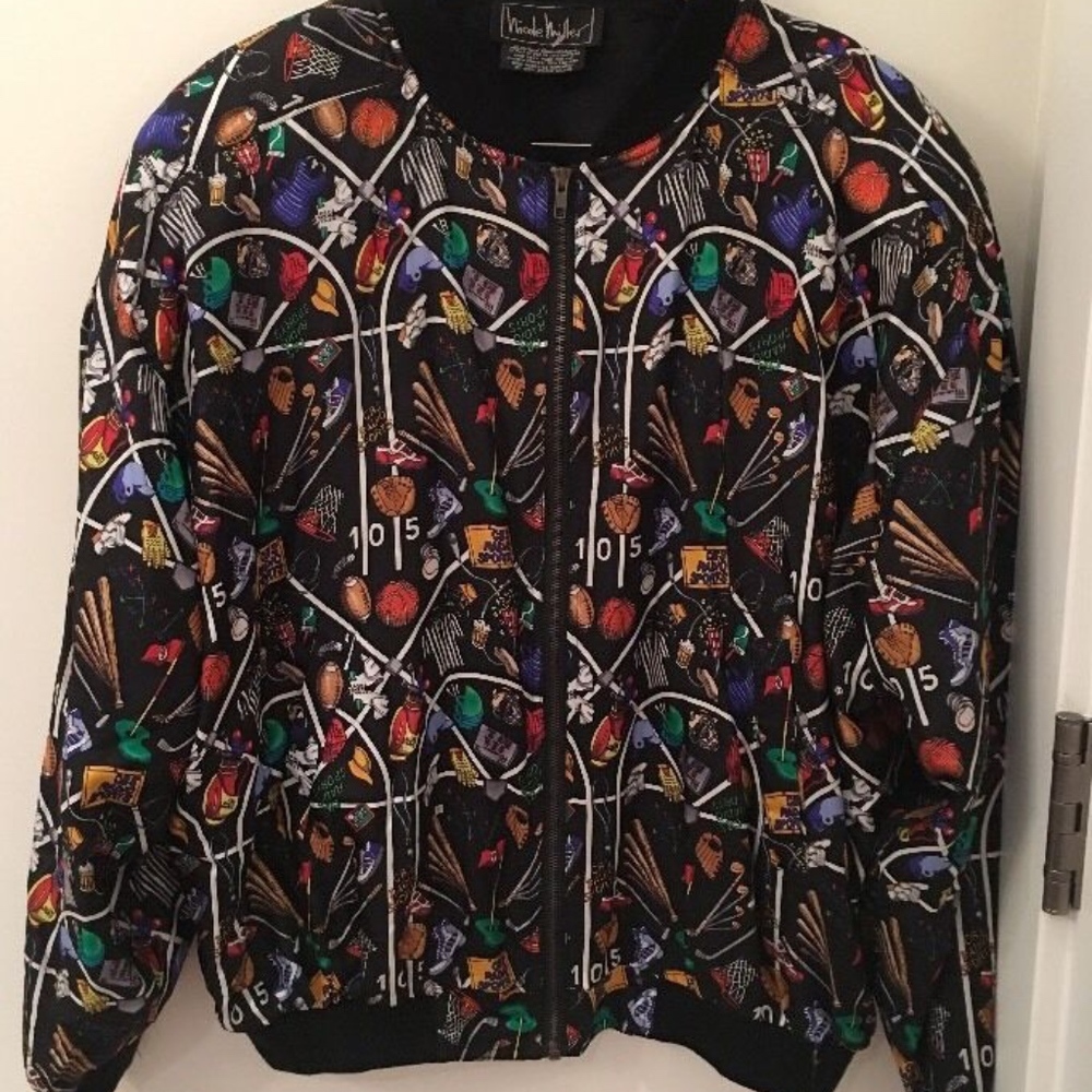 Vintage Nicole Miller Silk Jacket Coat CBS Sports